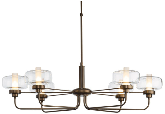 Nola 42.4" Wide Bronze Pendant With Clear Glass Shade