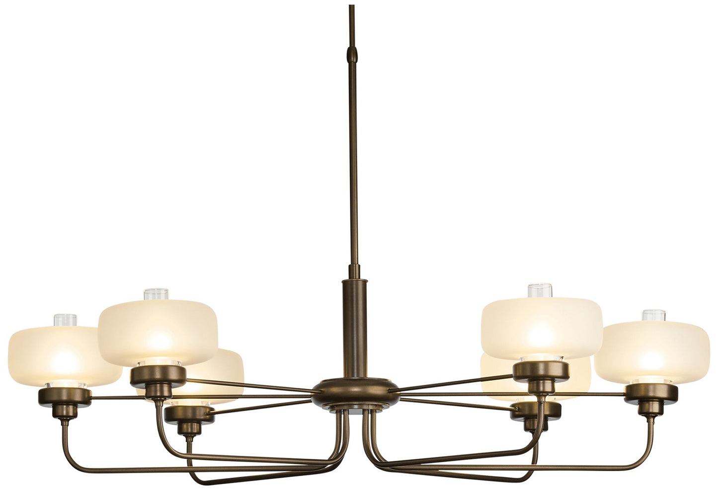 Nola Pendant - Bronze Finish - Frost Glass with Clear - Standard Height