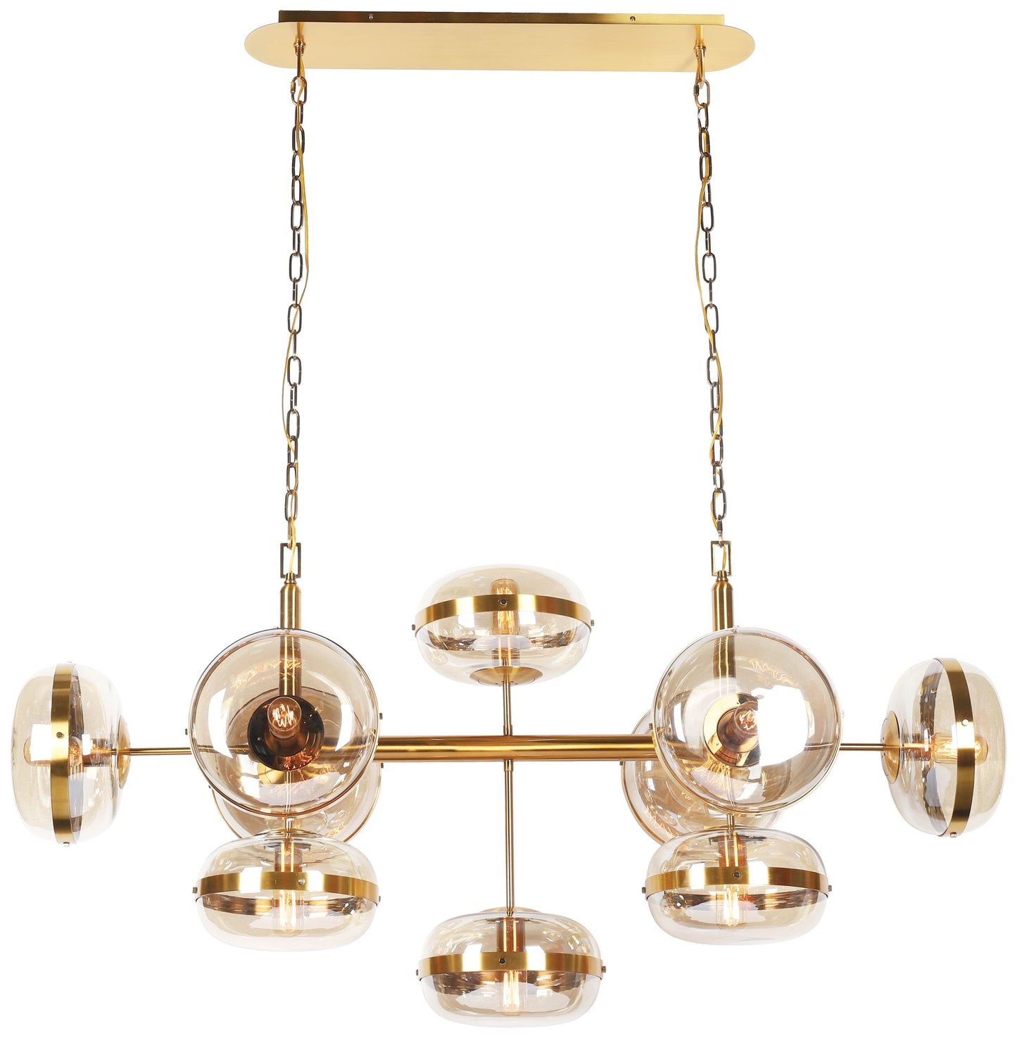 Nottingham 54 1/4"W Ancient Brass 10-Light Island Chandelier