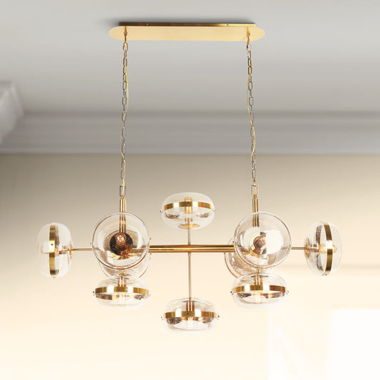 Nottingham 54 1/4"W Ancient Brass 10-Light Island Chandelier