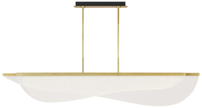 Nyra 72" Wide Plated Brass LED Linear Pendant Light