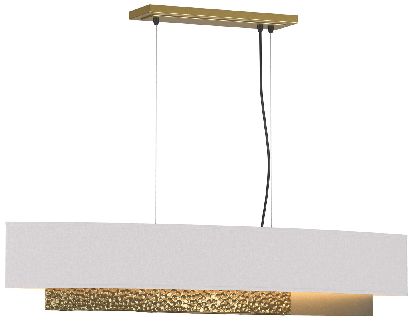 Oceanus 42" Wide Modern Brass Standard Pendant With Flax Shade