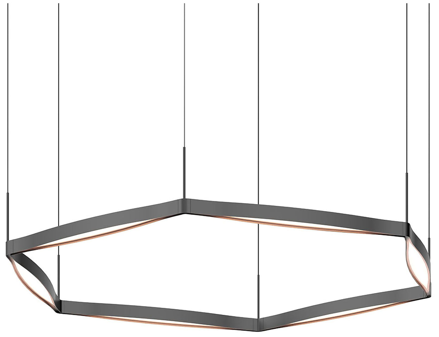 Ola 55" Wide 6-Light Satin Black LED Pendant