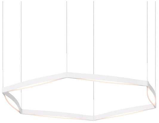 Ola 55" Wide 6-Light Satin White LED Pendant