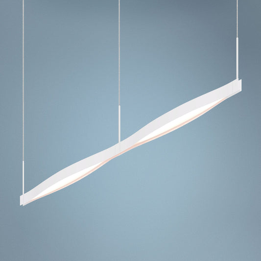 Ola 55" Wide Satin White LED Kitchen Island Light Pendant