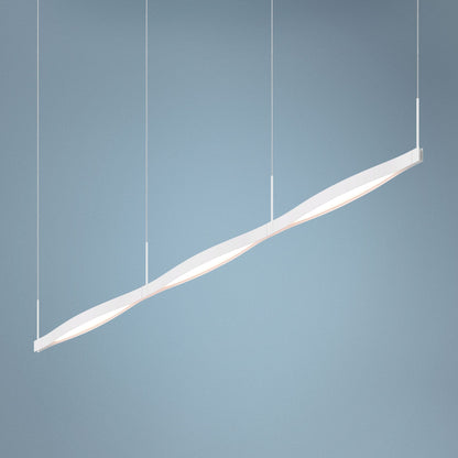 Ola 82" Wide Satin White LED Kitchen Island Light Pendant