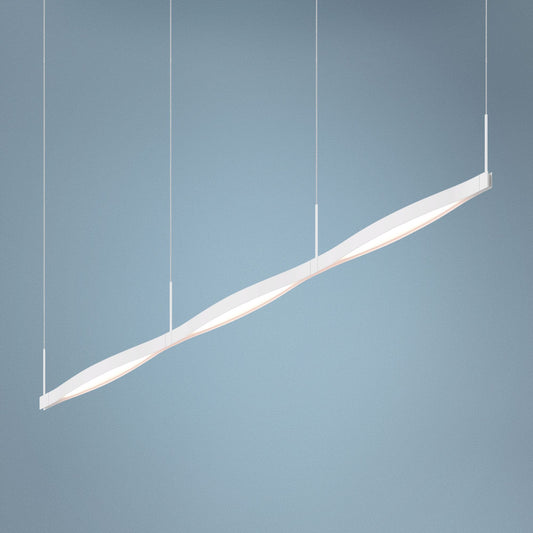 Ola 82" Wide Satin White LED Kitchen Island Light Pendant