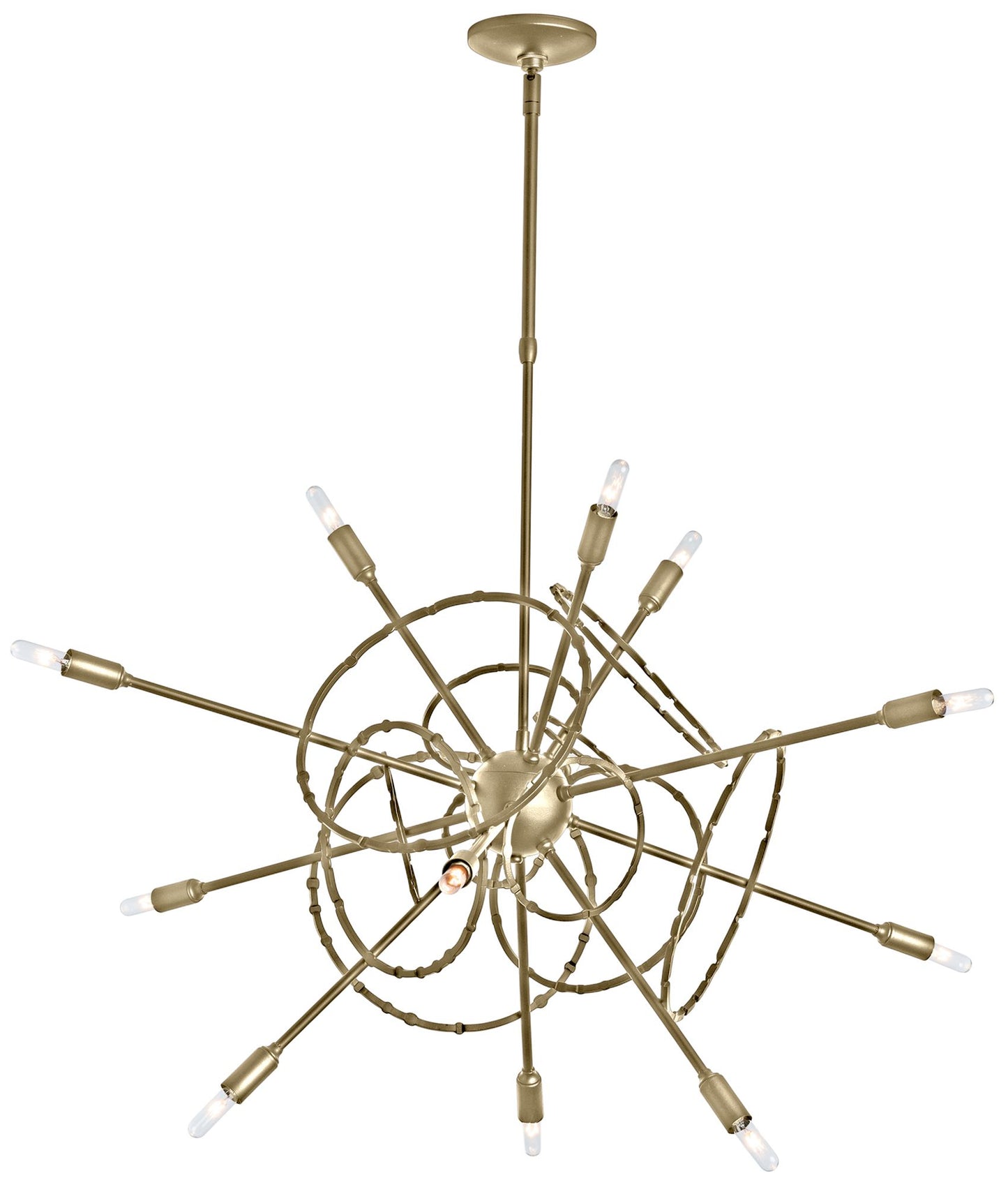 Olympus 12-Light Starburst Pendant - Modern Brass Finish - Standard Height