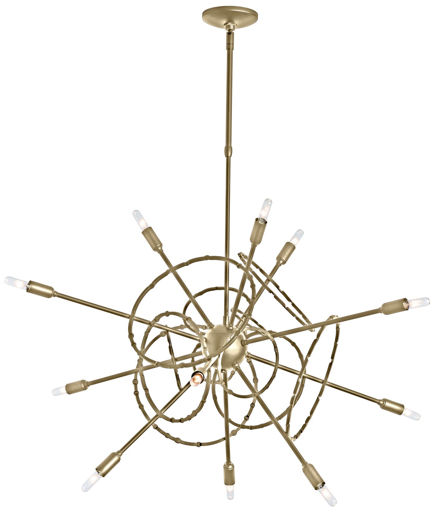 Olympus 33.2" Wide 12.Light Modern Brass Starburst Pendant