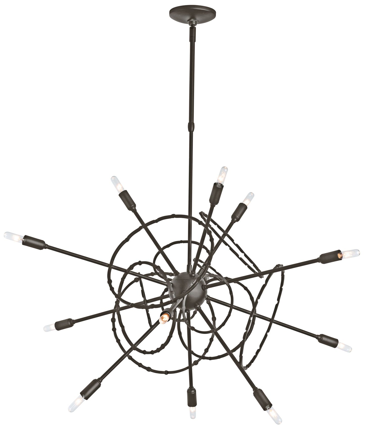 Olympus 33.2" Wide 12.Light Oil Rubbed Bronze Starburst Pendant