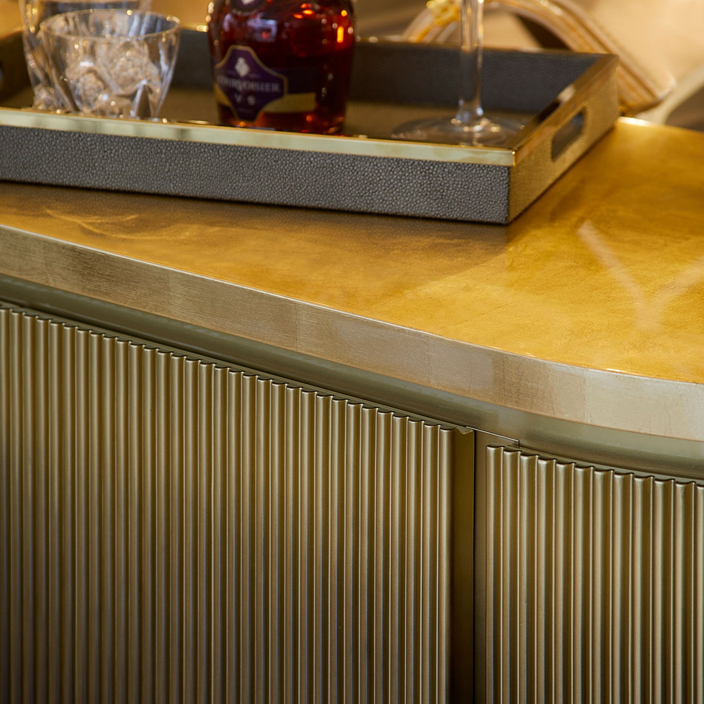 Ombre Gold Leaf Gradient Sideboard