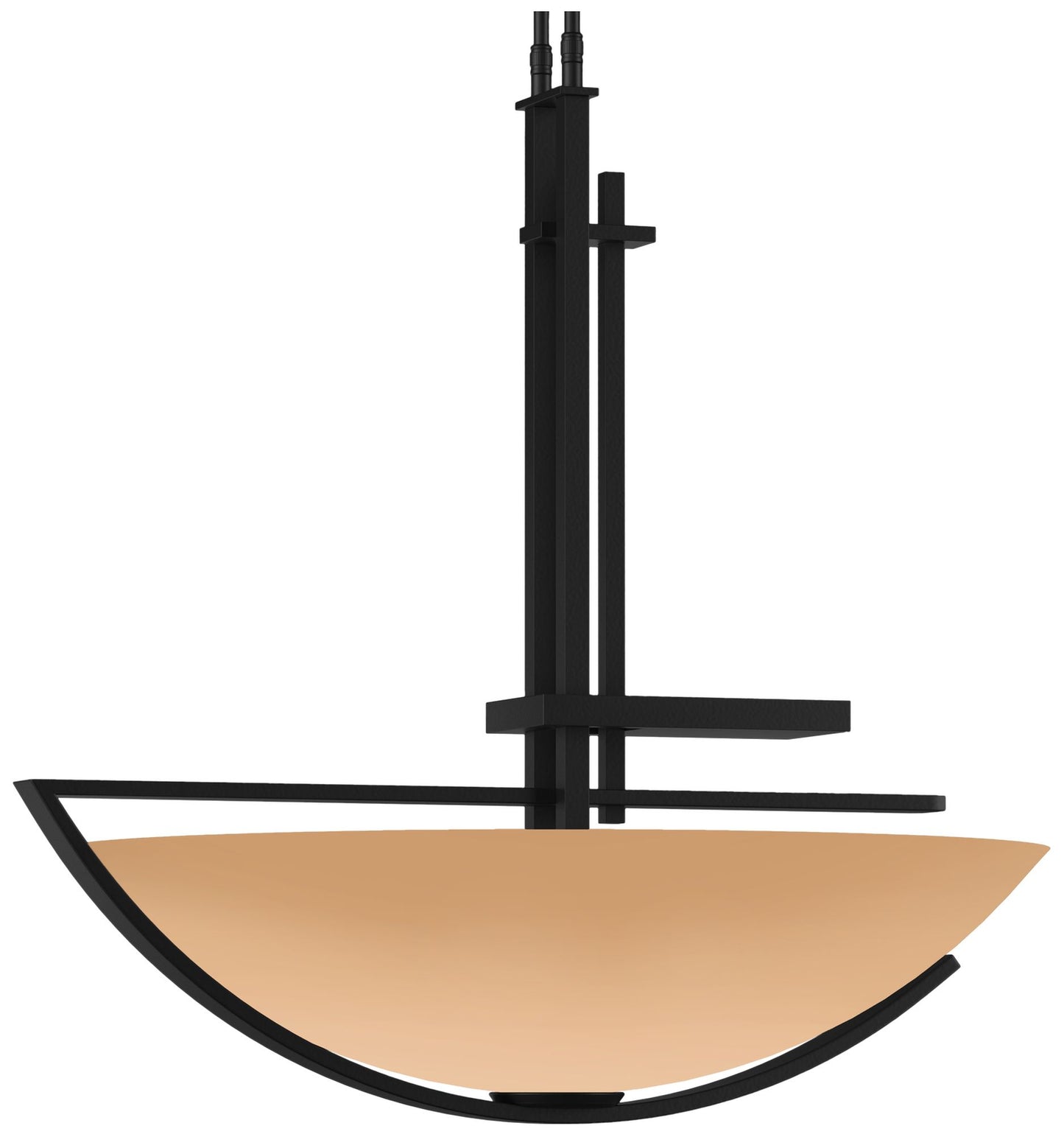 Ondrian 26" Wide Black Long Pendant With Sand Glass Shade