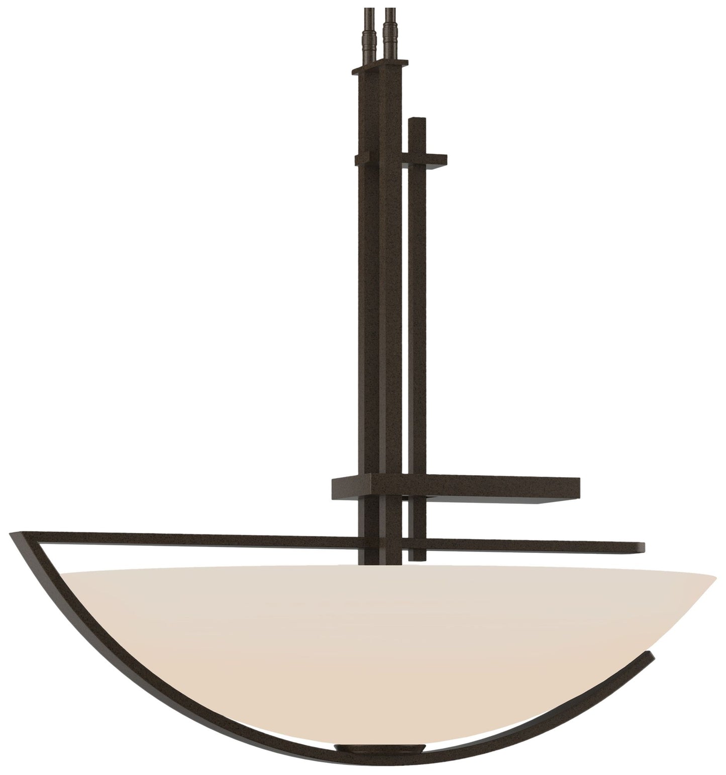 Ondrian 26" Wide Bronze Long Pendant With Opal Glass Shade