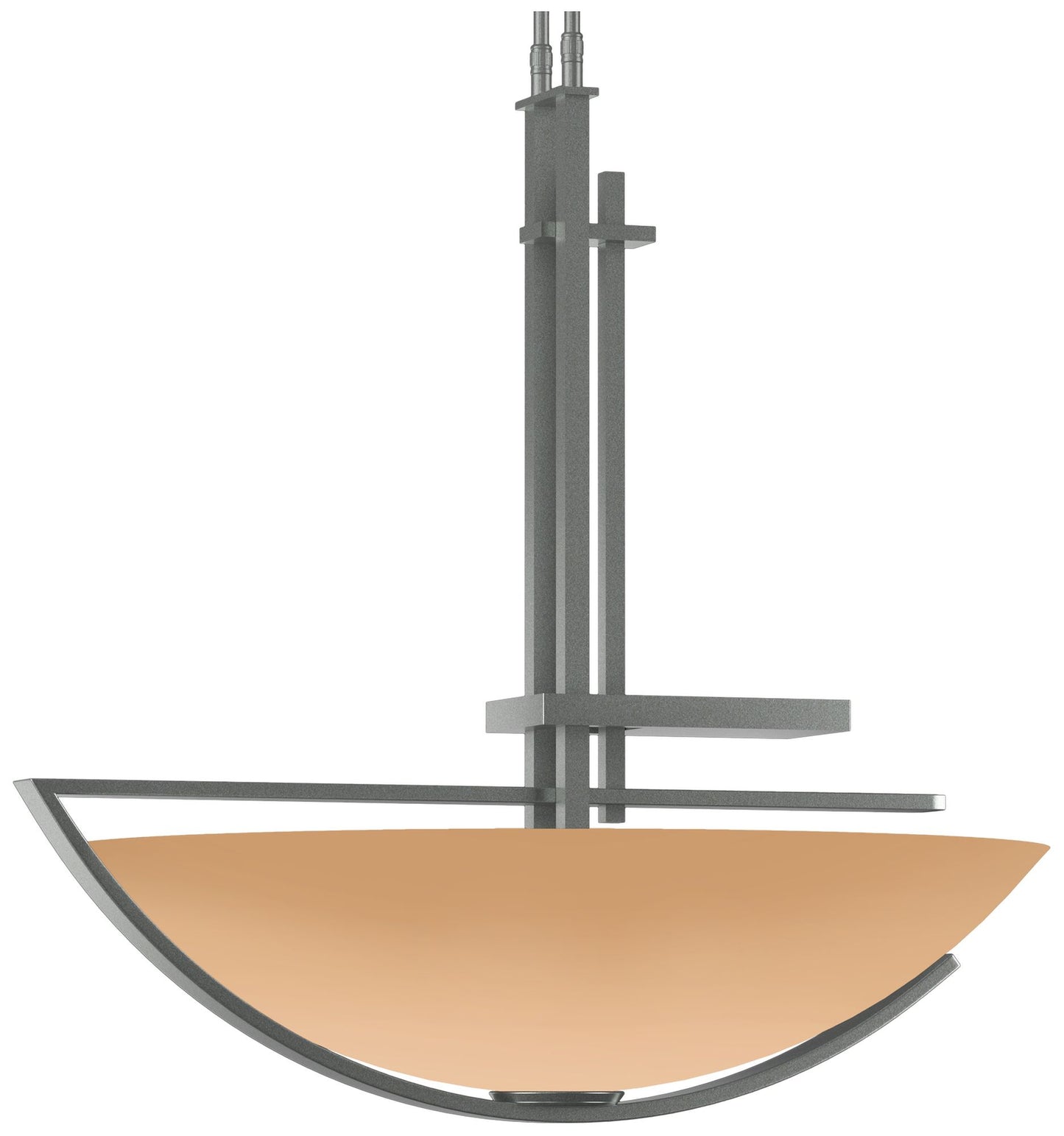 Ondrian 26" Wide Vintage Platinum Long Pendant With Sand Glass Shade