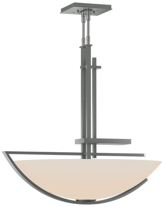 Ondrian 26"W Vintage Platinum Standard Pendant With Opal Glass Shade