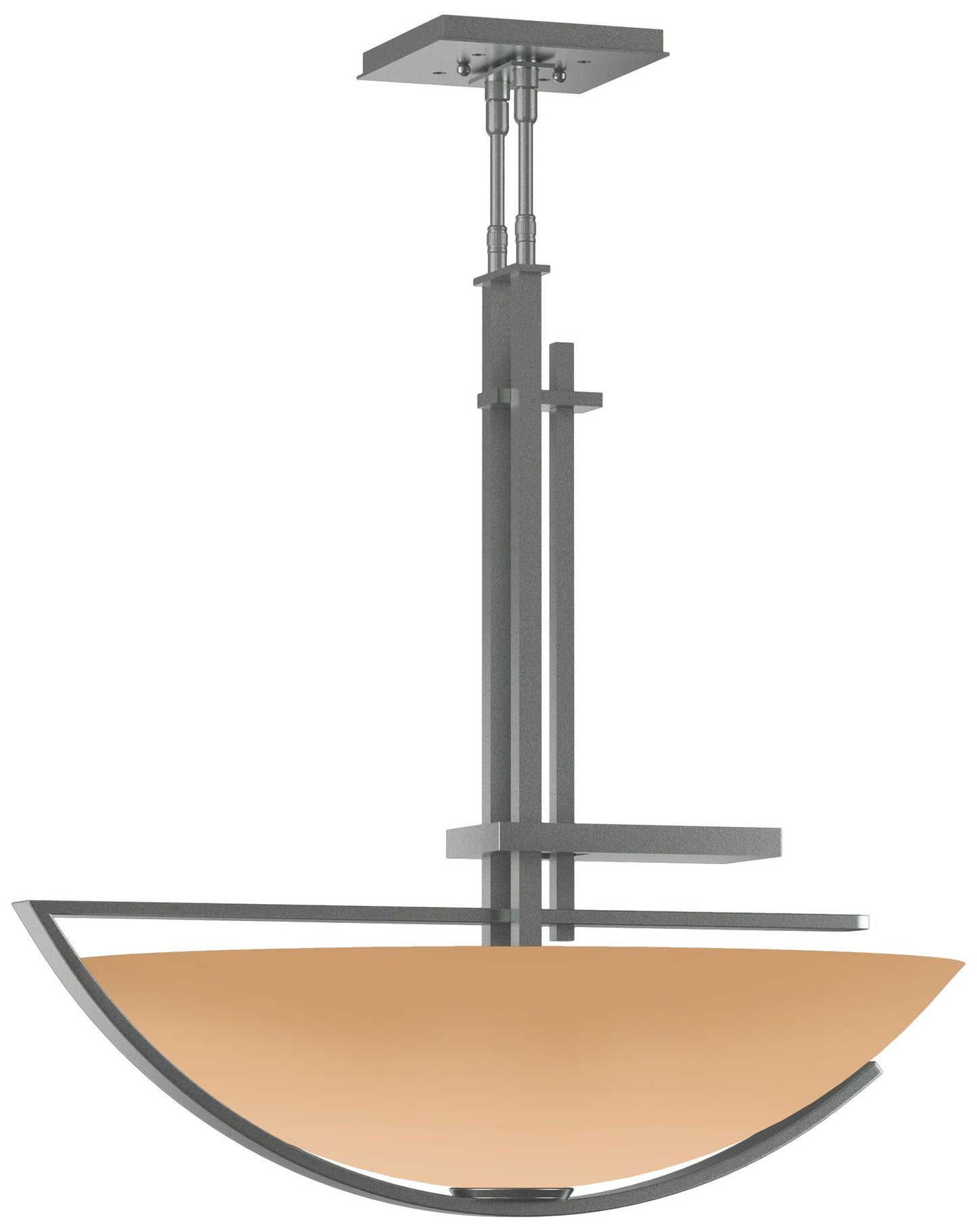 Ondrian 26"W Vintage Platinum Standard Pendant With Sand Glass Shade