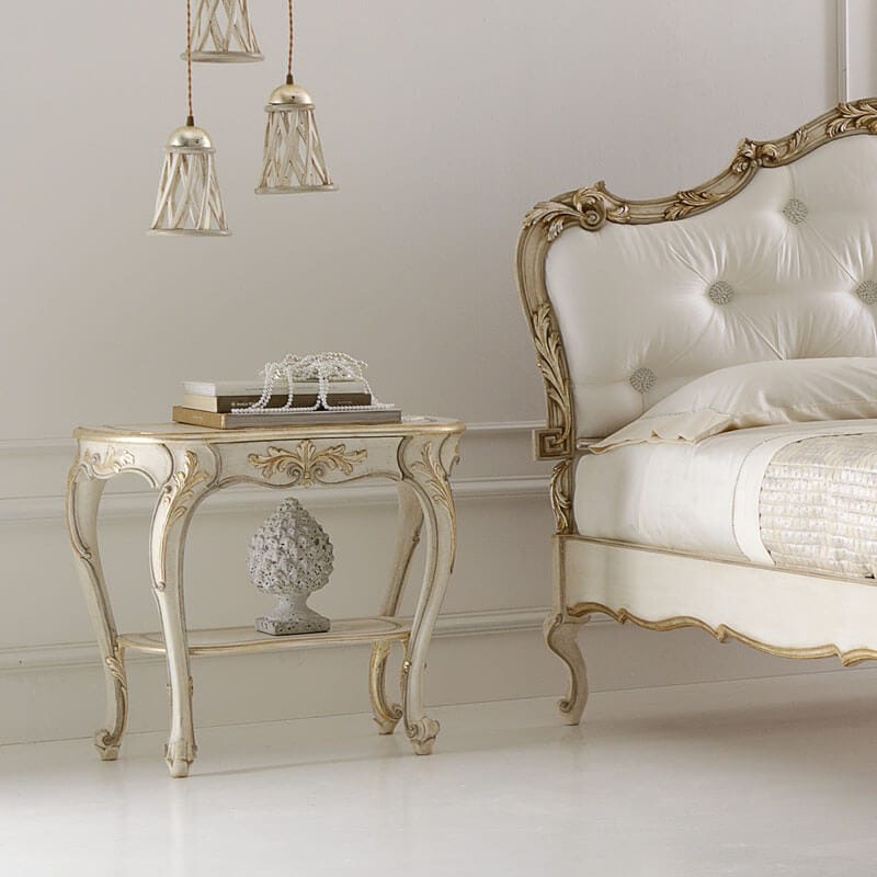 Opulent Carved Italian Bedside Table