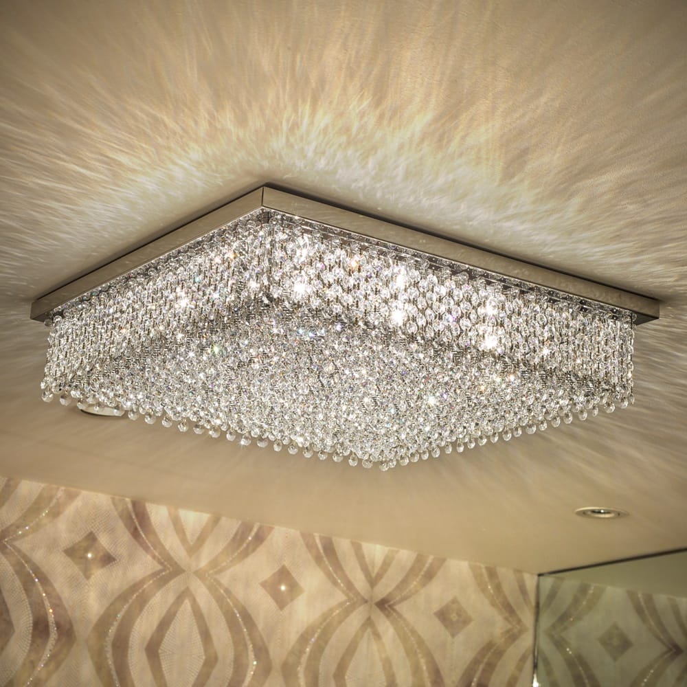 Opulent Clear Cut Crystal Ceiling Light