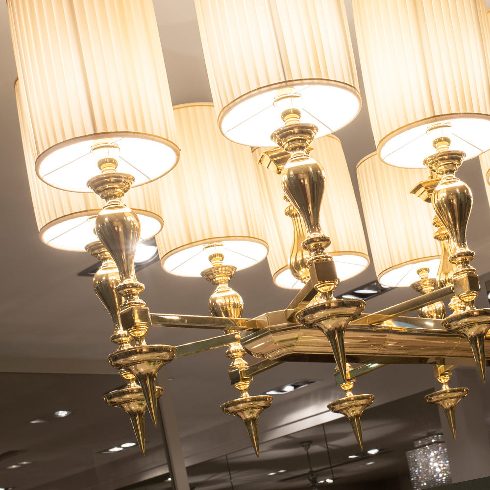 Opulent Italian 10 Arm Gold Chandelier