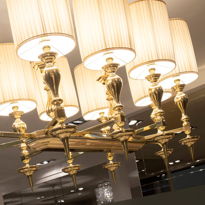 Opulent Italian 10 Arm Gold Chandelier