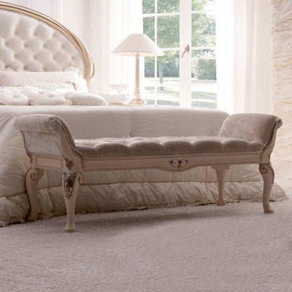 Opulent Italian Button Upholstered Bedroom Bench