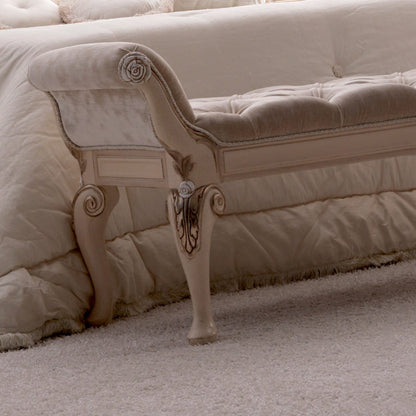 Opulent Italian Button Upholstered Bedroom Bench