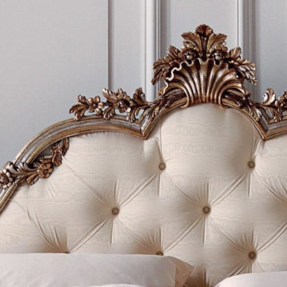 Opulent Rococo Button Upholstered Bed