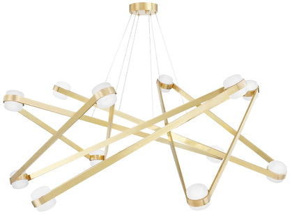 Orbit 56 1/2" Wide Aged Brass 12-Light LED Chandelier