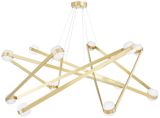 Orbit 56 1/2" Wide Aged Brass 12-Light LED Chandelier