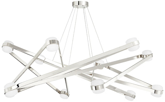 Orbit 56 1/2" Wide Polished Nickel 12-Light LED Chandelier