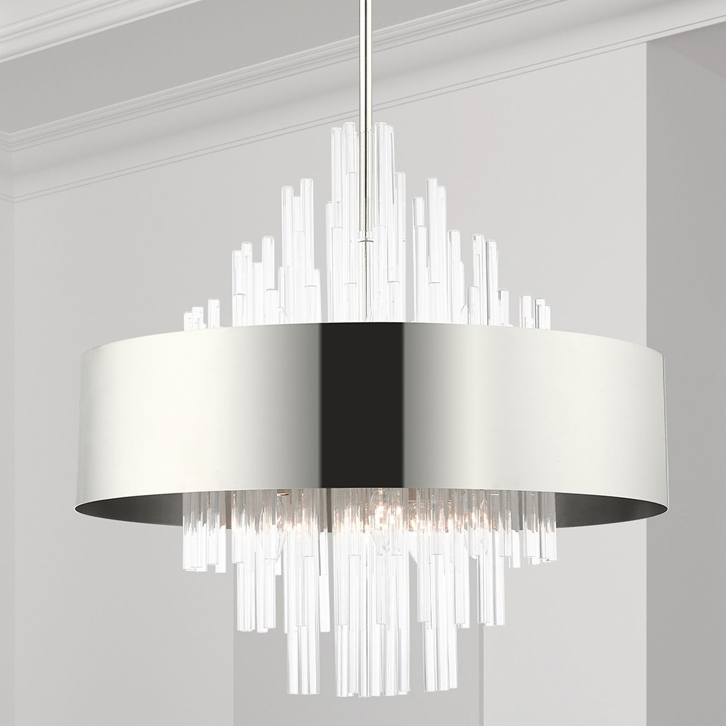 Orenburg 10 Light Polished Nickel Pendant Chandelier