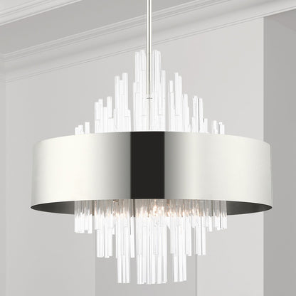 Orenburg 10 Light Polished Nickel Pendant Chandelier