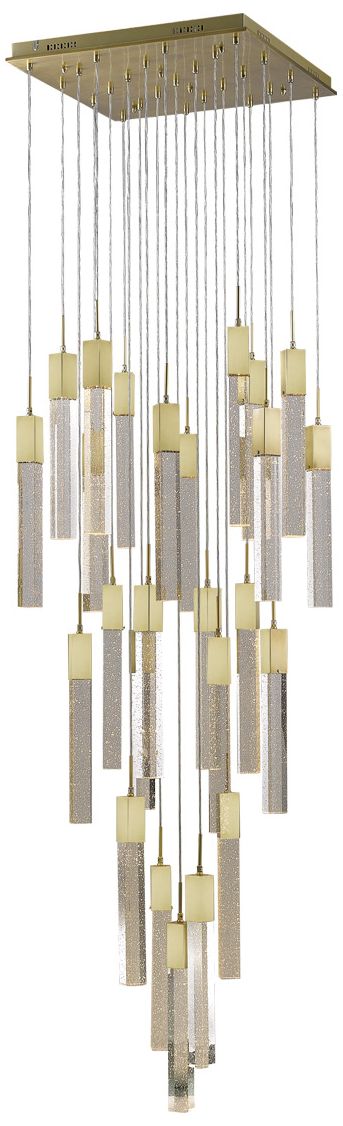 Original Glacier 28" Wide Brushed Brass 25-Light LED Pendant