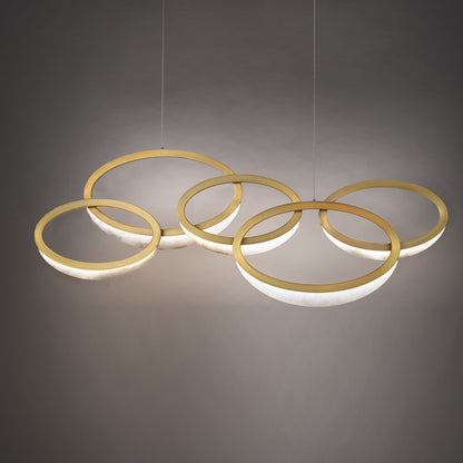 Orion 45 1/2" Wide Aged Brass LED Pendant Light