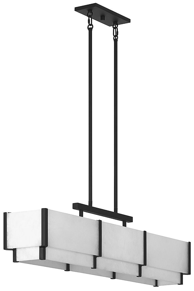 Orleans?44 1/4"W Black Cashmere Linear Chandelier