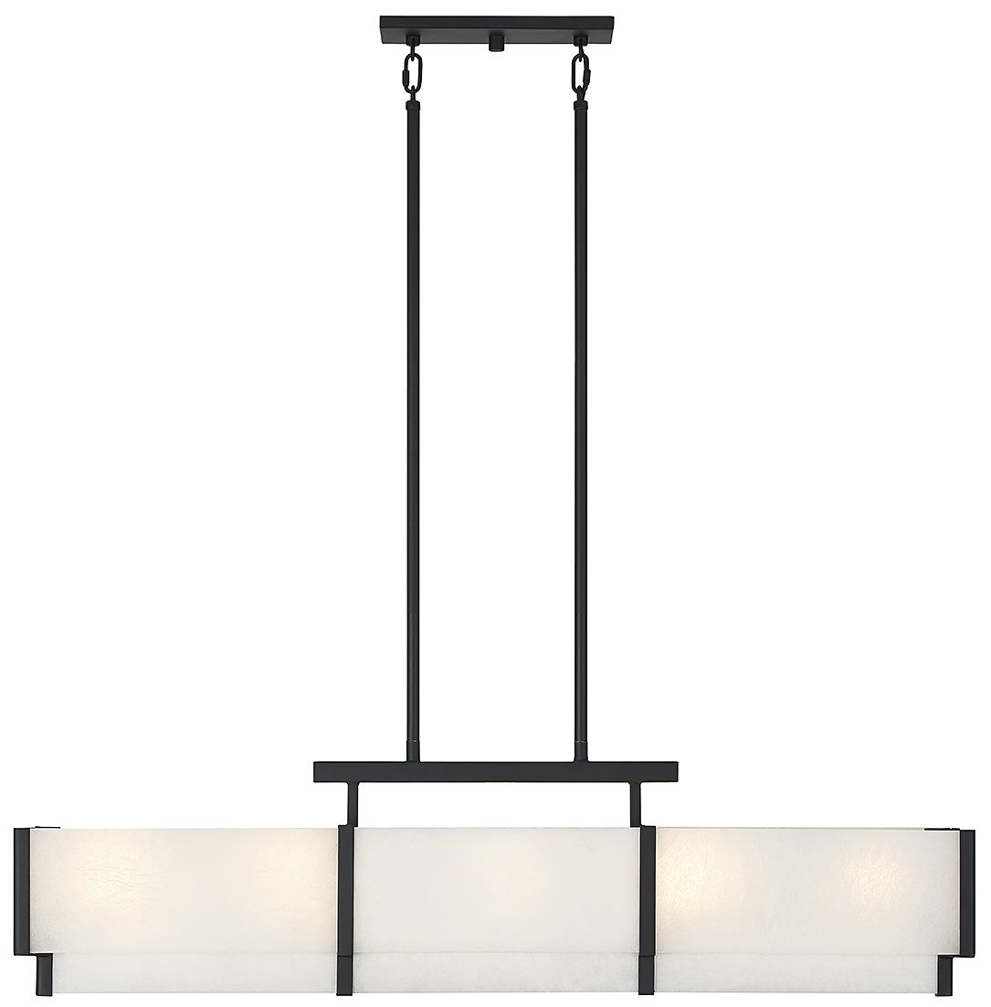 Orleans?44 1/4"W Black Cashmere Linear Chandelier