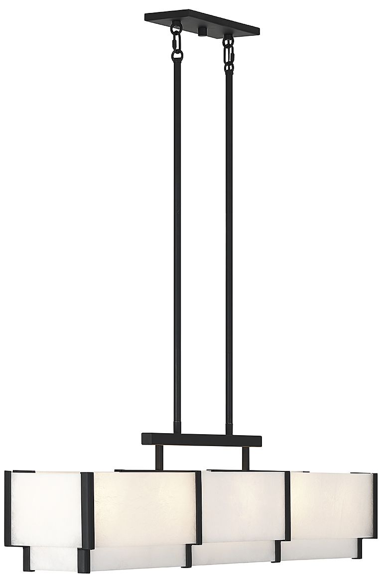 Orleans?44 1/4"W Black Cashmere Linear Chandelier