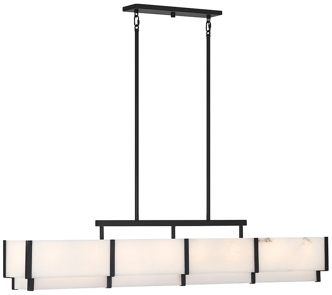 Orleans 8-Light Linear Chandelier in Black Cashmere