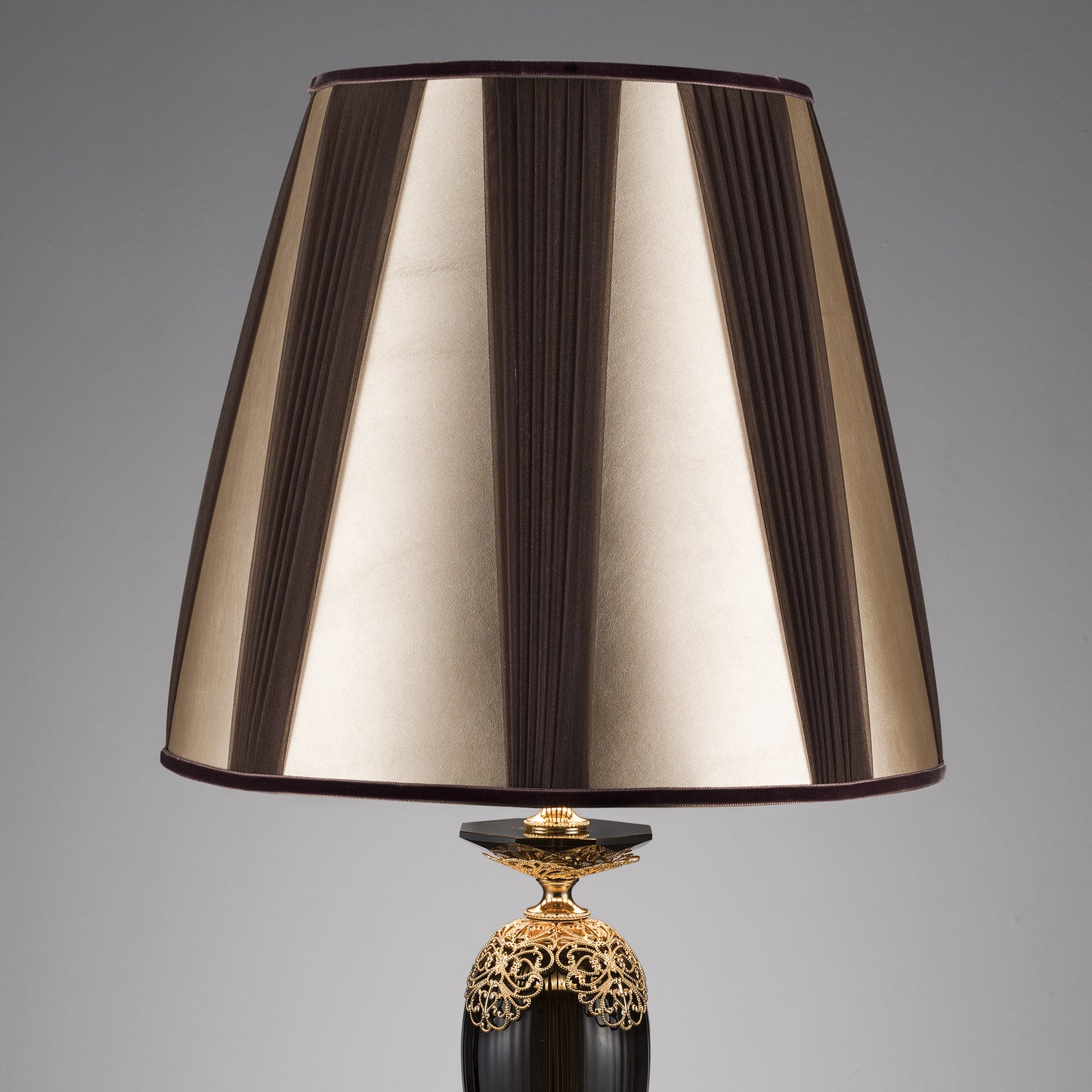 Ornate Black And Gold Glass Table Lamp