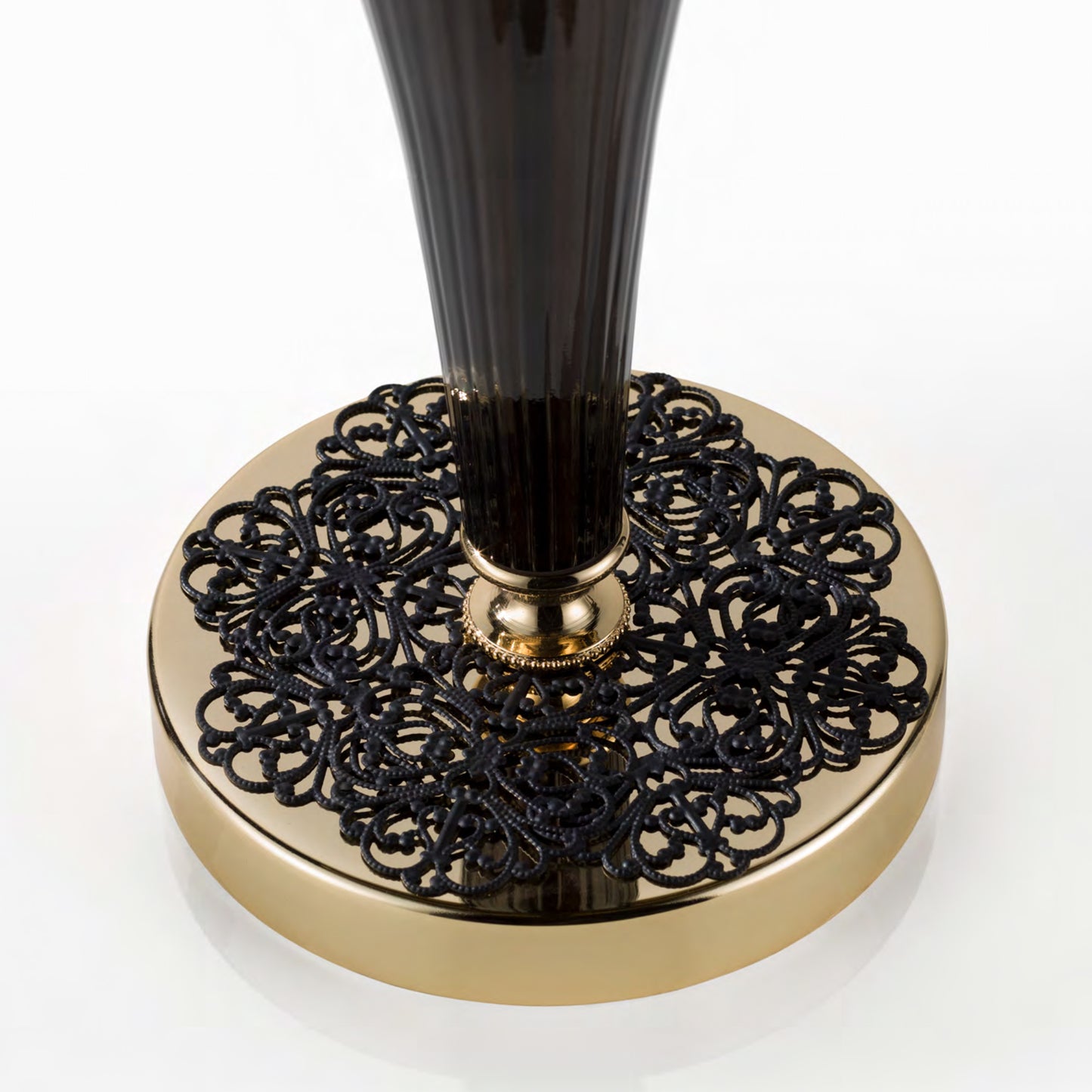 Ornate Black And Gold Glass Table Lamp