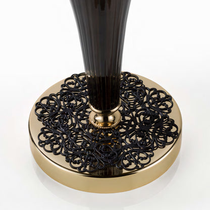 Ornate Black And Gold Glass Table Lamp