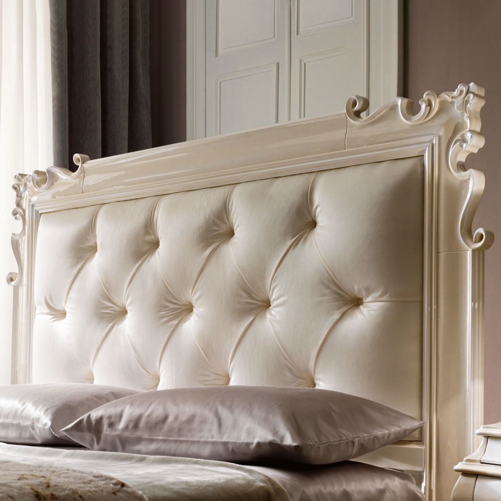 Ornate Button Upholstered Bed