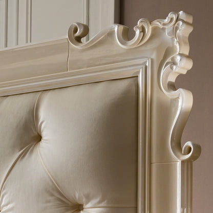 Ornate Button Upholstered Bed