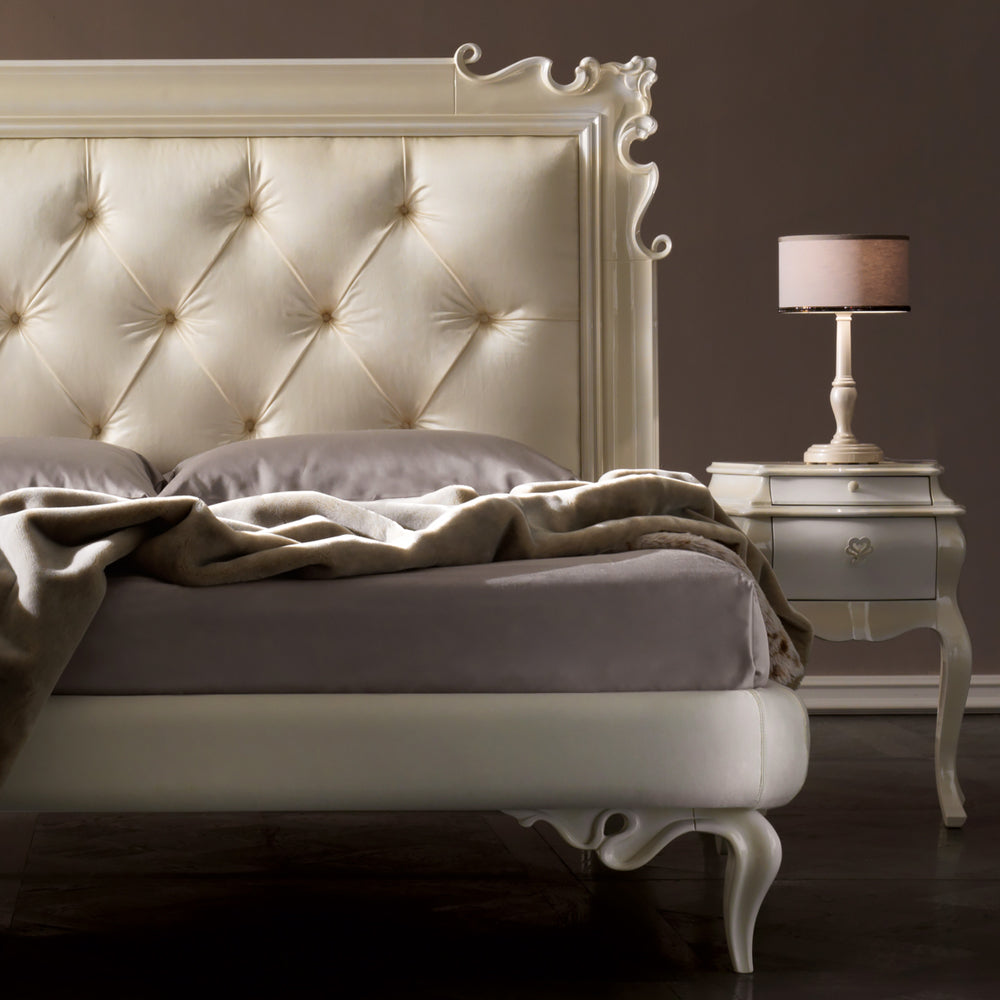 Ornate Button Upholstered Bed