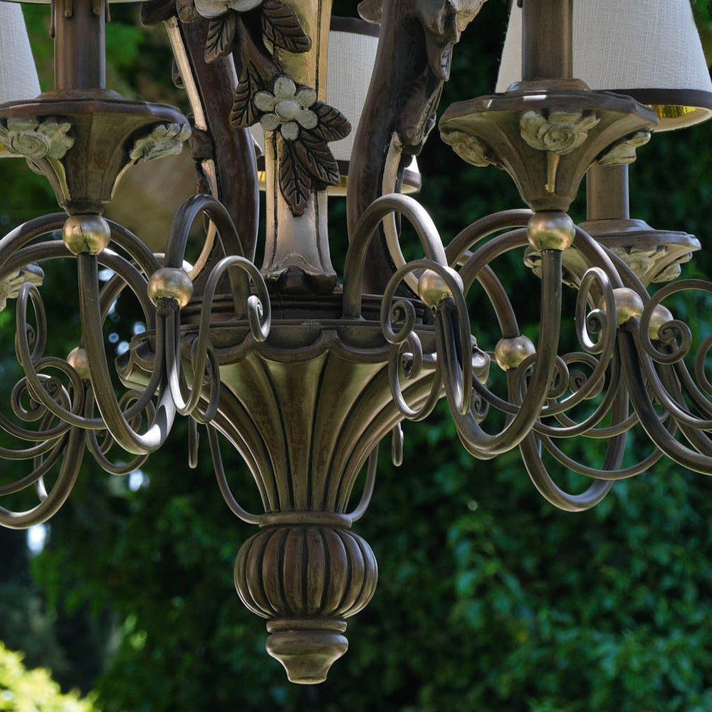 Ornate Classic Rose Chandelier With Shades