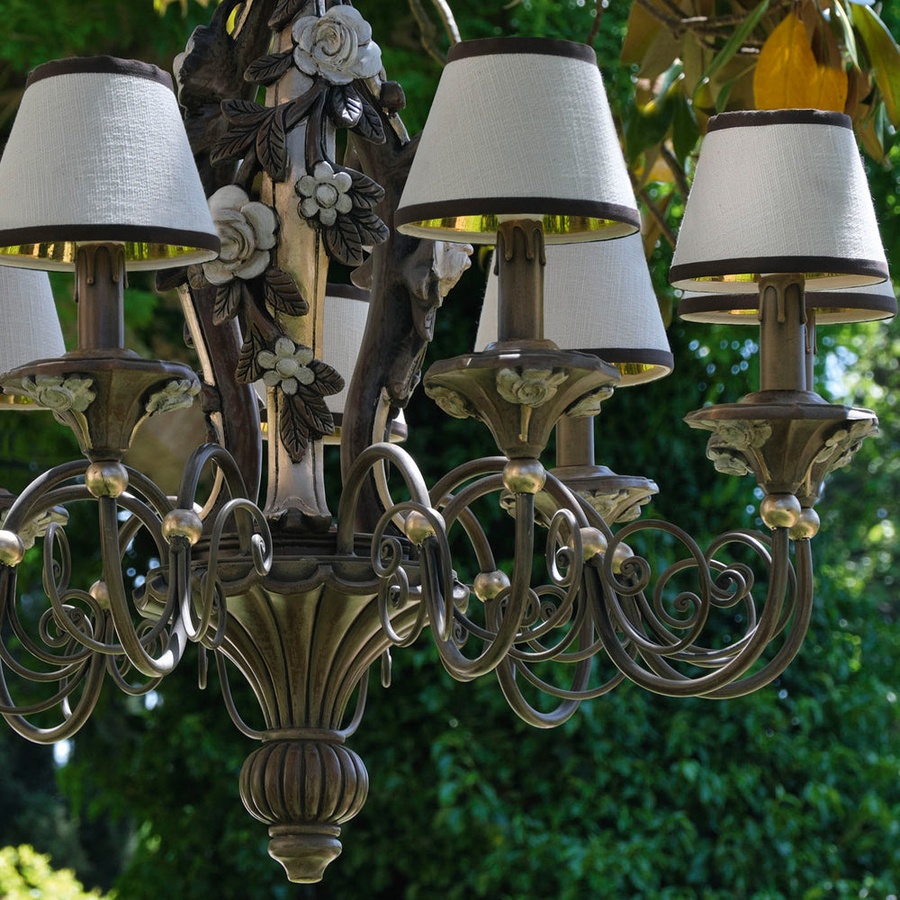 Ornate Classic Rose Chandelier With Shades