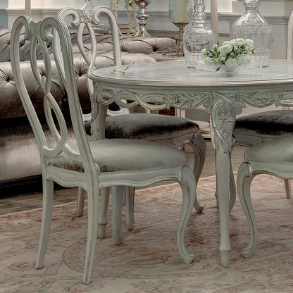 Ornate Designer Round Italian Dining Table Set