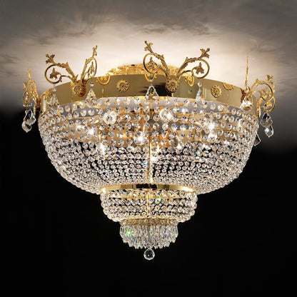 Ornate Gold And Crystal Empire Ceiling Light