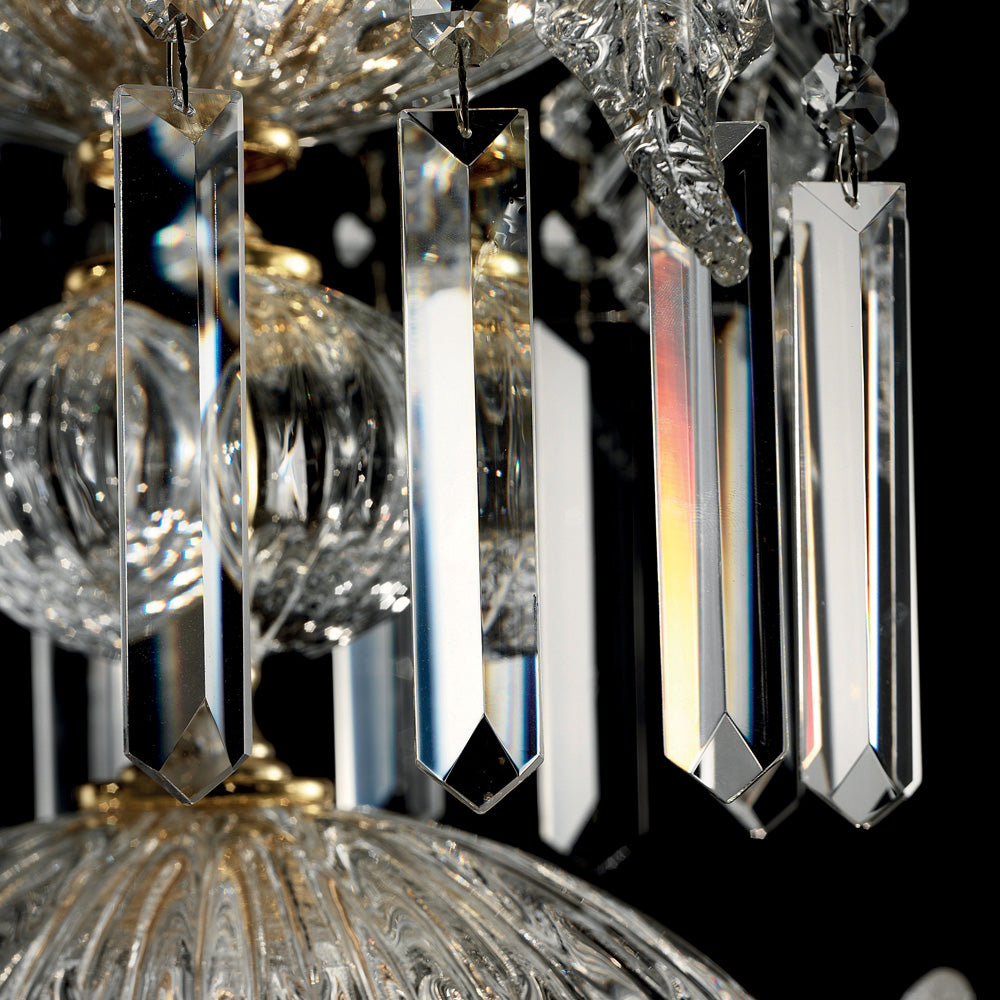 Ornate Italian Drop Crystal Pendant Chandelier