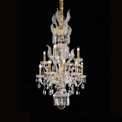 Ornate Italian Drop Crystal Pendant Chandelier